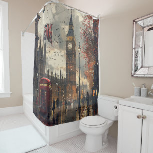 Autumn in London  Shower Curtain