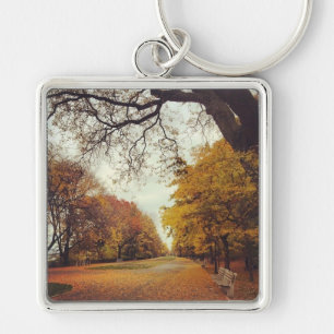 Autumn in New York City Riverside Park NYC Photo Key Ring