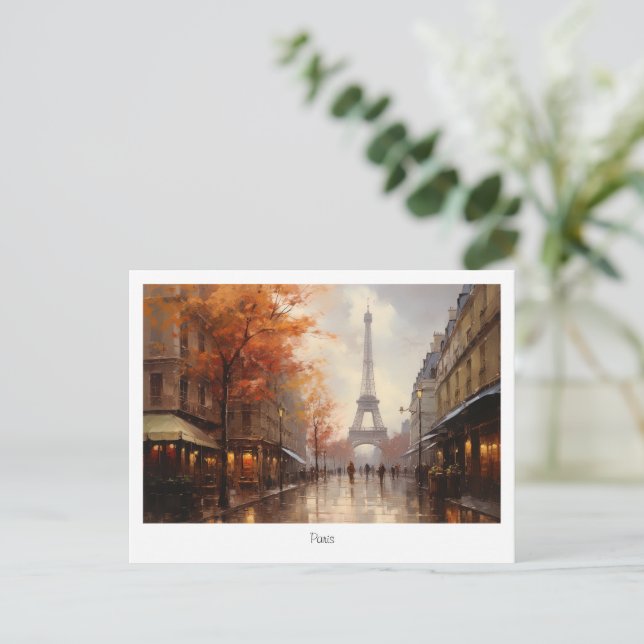 Autumn in Paris France Postcard (Standing Front)