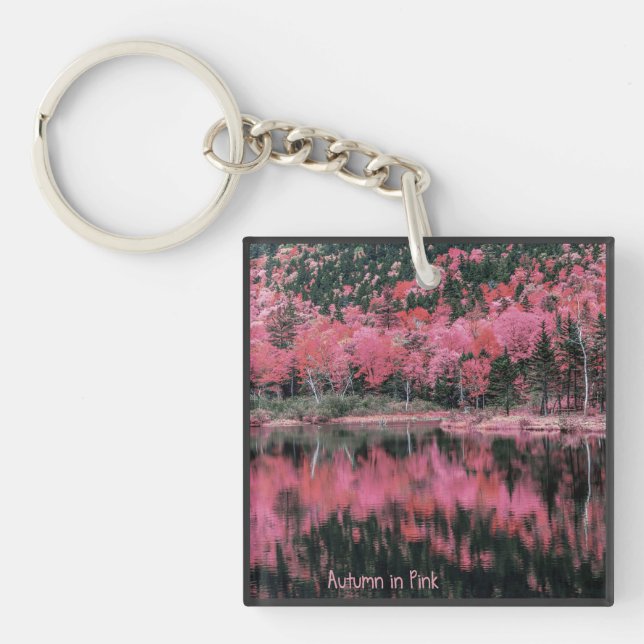 Autumn in Pink Acrylic Keychain (Front)