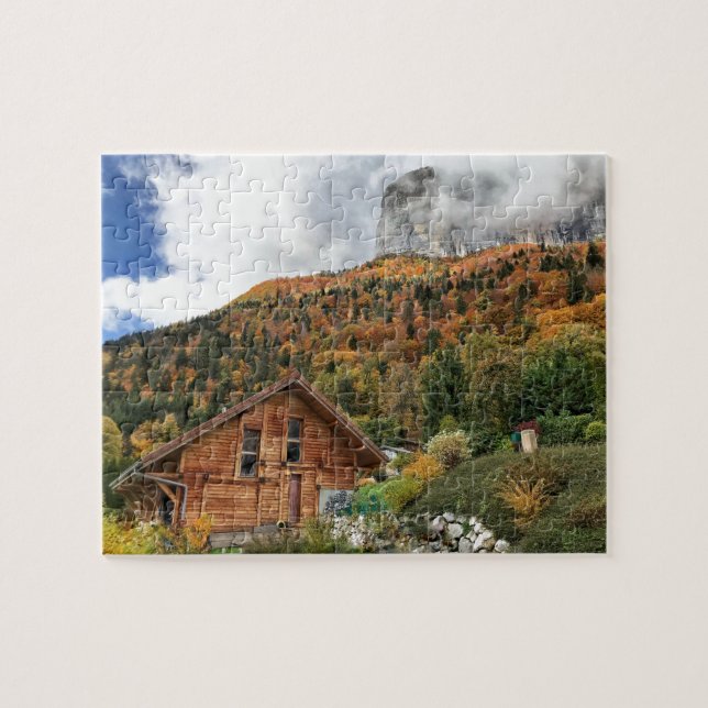 Autumn in the Alps, Haute-Savoie, French Alps Jigsaw Puzzle (Horizontal)