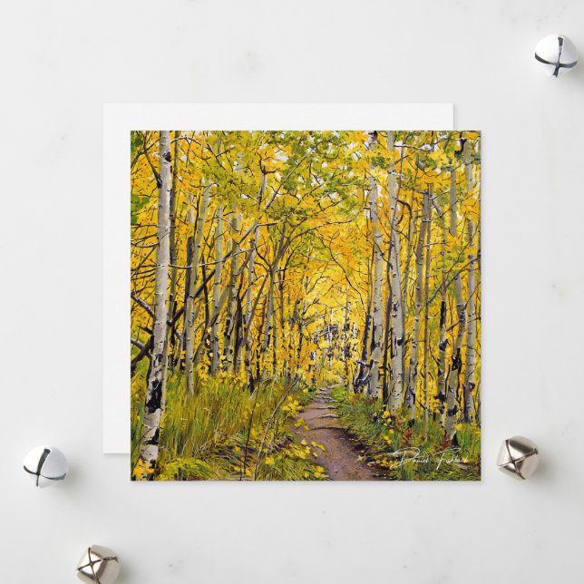 Autumn in the Aspen Trees Holiday Card (Front/Back In Situ)