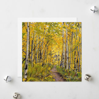 Autumn in the Aspen Trees Holiday Card