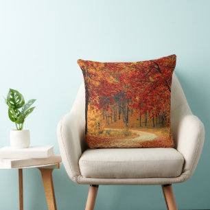 autumn in the forest cushion