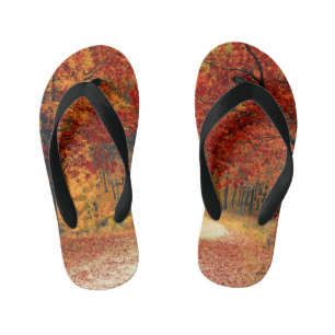 autumn in the forest kid's thongs