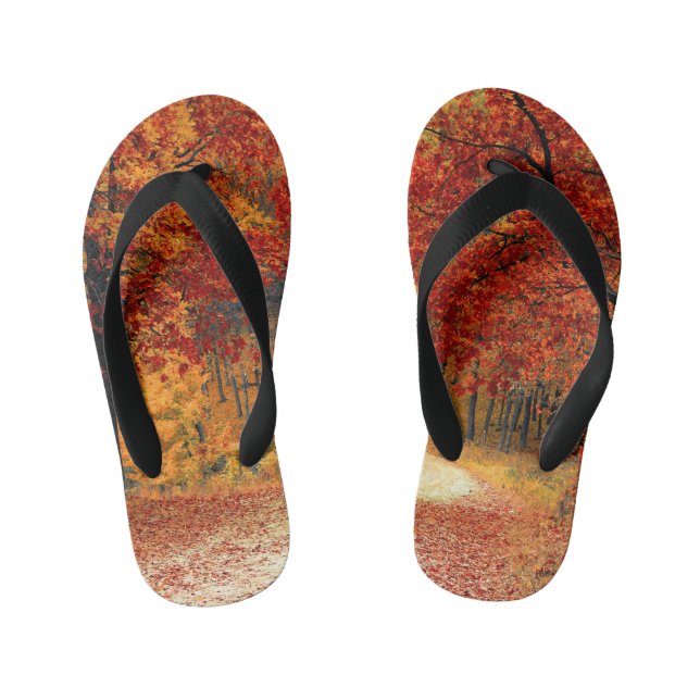 autumn in the forest kid's thongs (Footbed)