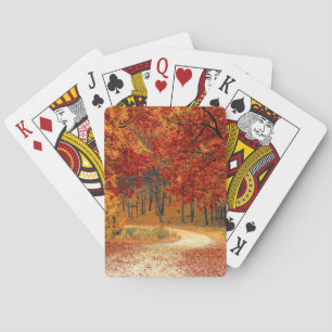 autumn in the forest playing cards