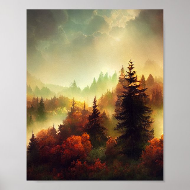 Autumn in the Mountains Landscape Poster (Front)