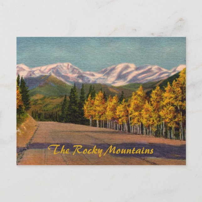 Autumn In The Rockies Vintage Postcard (Front)