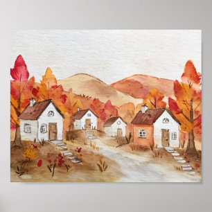 Autumn in Virginia Watercolor Poster