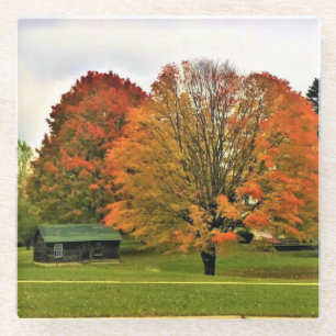 Autumn in West Bend, Wisconsin Glass Coaster