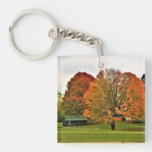 Autumn in West Bend, Wisconsin Key Ring