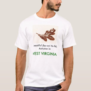 Autumn in West Virginia leaf print t-shirt