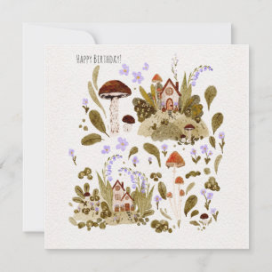 Autumn in woodland watercolour illustration