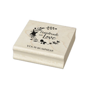 Autumn Inspired Handmade with Love Quote Rubber Stamp