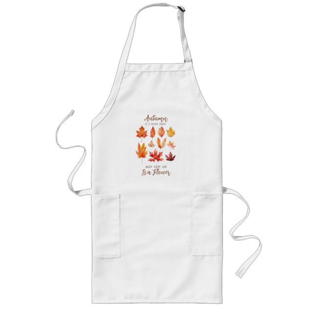 Autumn is a Second Spring – Fall Leaves Long Apron (Front)