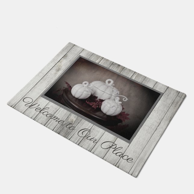 Autumn is Beautiful Pumpkins Neutral Doormat (Angled)