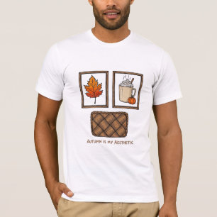 Autumn Is My Aesthetic - Fall Coffee and Leaf  T-Shirt