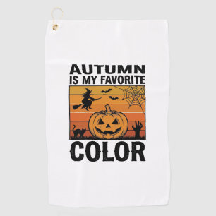 Autumn Is My Favourite Colour Halloween Pumpkin De Golf Towel