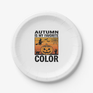 Autumn Is My Favourite Colour Halloween Pumpkin De Paper Plate