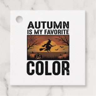 Autumn Is My Favourite Colour Halloween Witch Desi Favour Tags