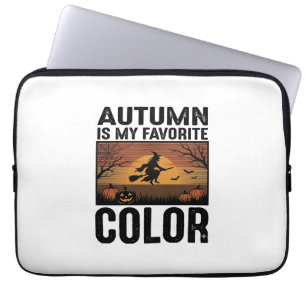 Autumn Is My Favourite Colour Halloween Witch Desi Laptop Sleeve