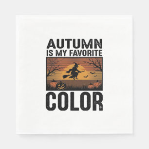 Autumn Is My Favourite Colour Halloween Witch Desi Napkin