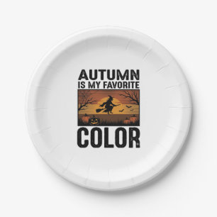 Autumn Is My Favourite Colour Halloween Witch Desi Paper Plate