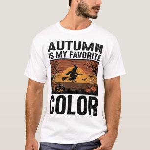 Autumn Is My Favourite Colour Halloween Witch Desi T-Shirt