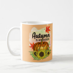Autumn Is My Favourite Colour - Leaves Pumpkin Coffee Mug