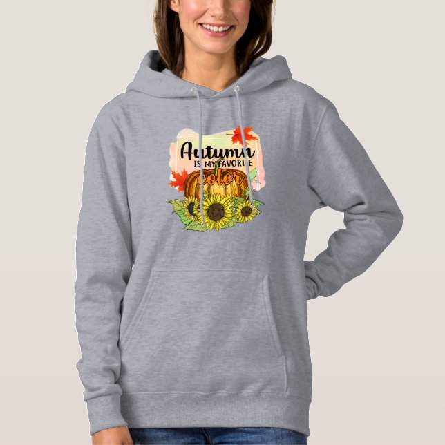 Autumn Is My Favourite Colour - Leaves Pumpkin Hoodie (Front)