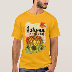 Autumn Is My Favourite Colour - Leaves Pumpkin T-Shirt