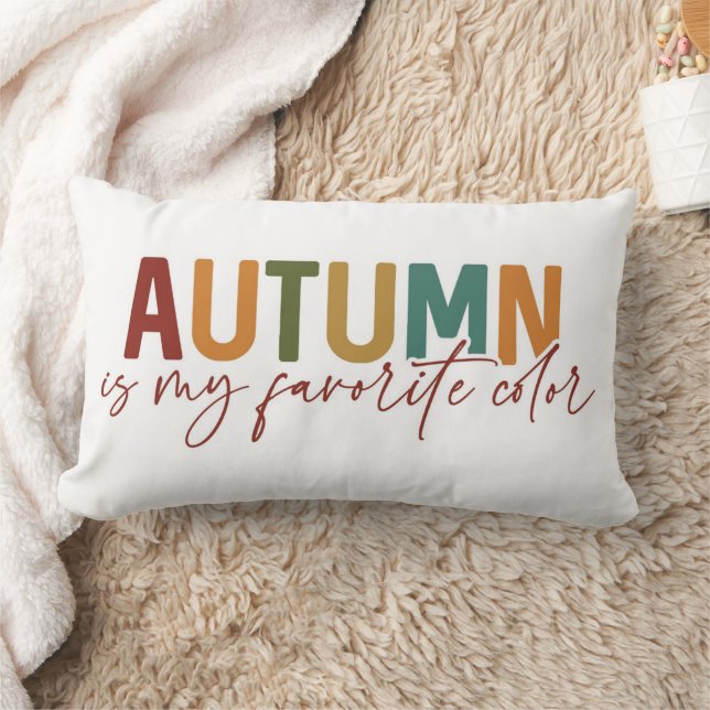 Autumn Is My Favourite Colour Lumbar Cushion (Blanket)