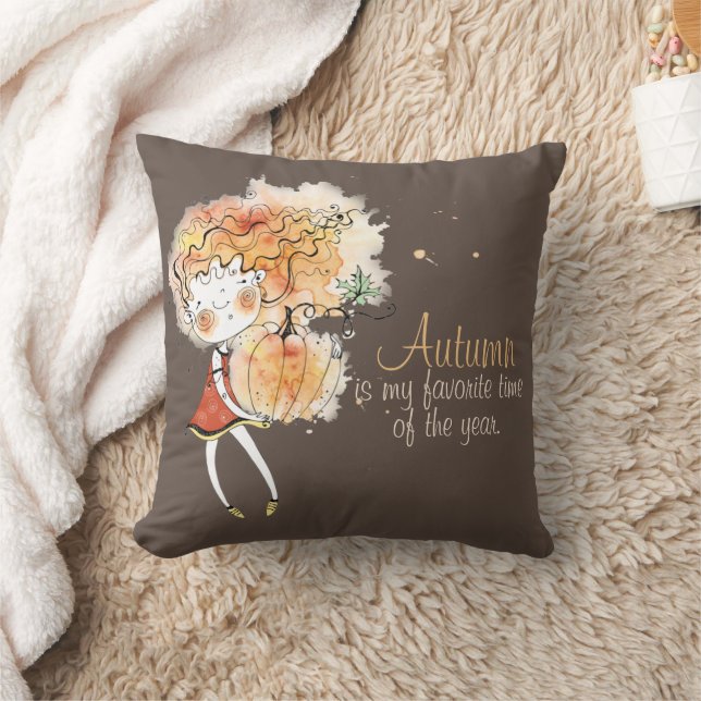 Autumn Is My Favourite Whimsical Cushion (Blanket)