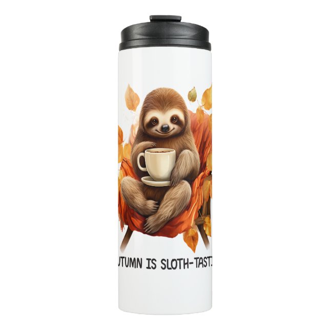 Autumn is Sloth Tastic Thermal Tumbler (Front)