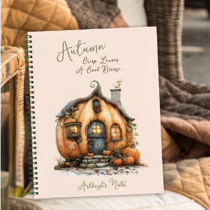 Autumn Ivy Pumpkin House Personalise Custom Pages Notebook
