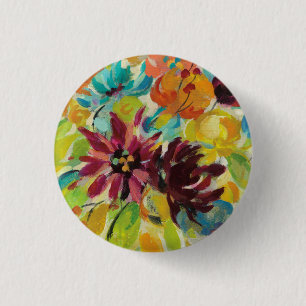 Autumn Joy Flowers 3 Cm Round Badge