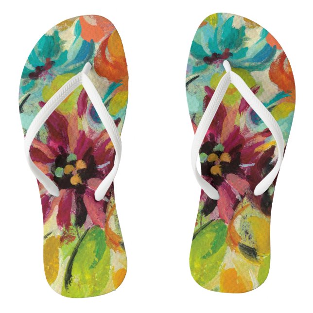 Autumn Joy Flowers Thongs (Footbed)