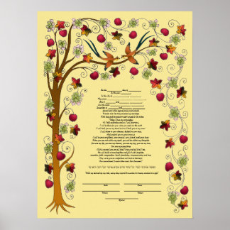 Autumn ketubah with Tree of Life -B Poster