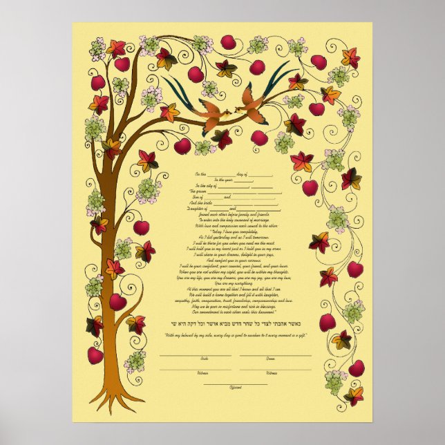 Autumn ketubah with Tree of Life -B Poster (Front)