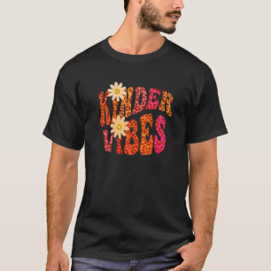 Autumn KINDER VIBES Teacher Peace Love Kindergarte T-Shirt