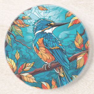 Autumn Kingfisher Sandstone Coaster