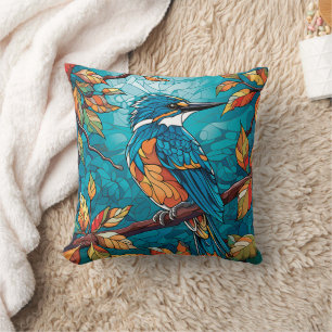 Autumn Kingfisher Throw Pillow