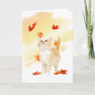 Autumn Kitten Card