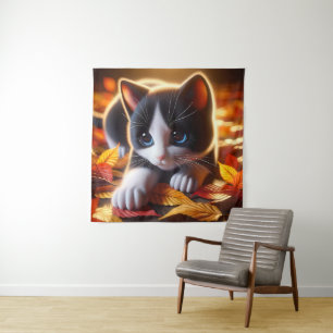 Autumn Kitten Tapestry