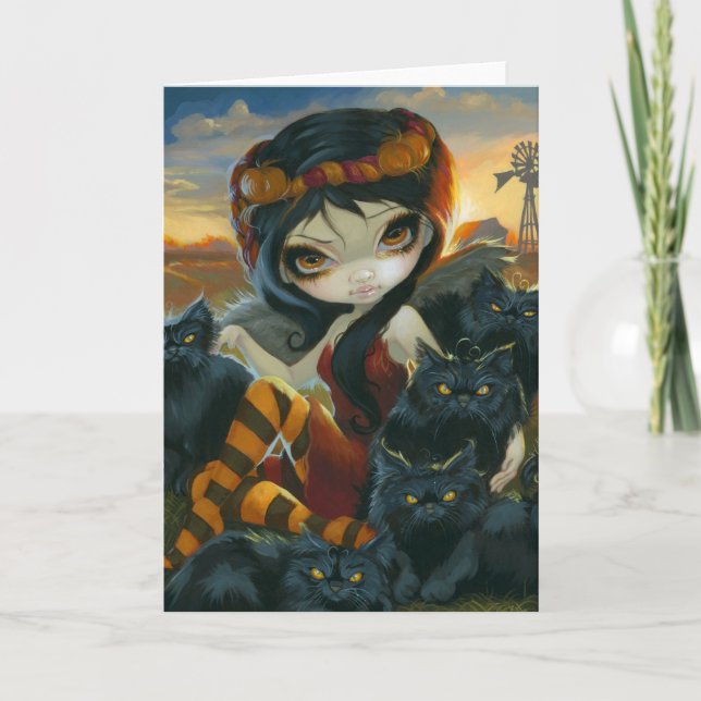 "Autumn Kitties" Greeting Card (Front)