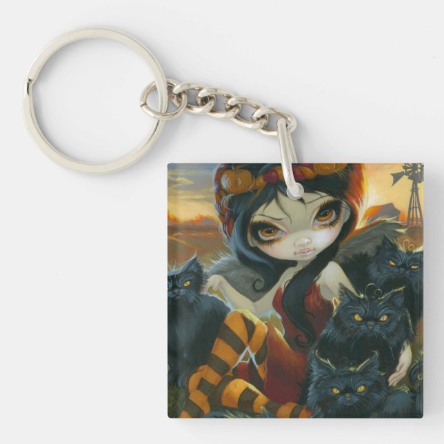 "Autumn Kitties" Keychain (Front)