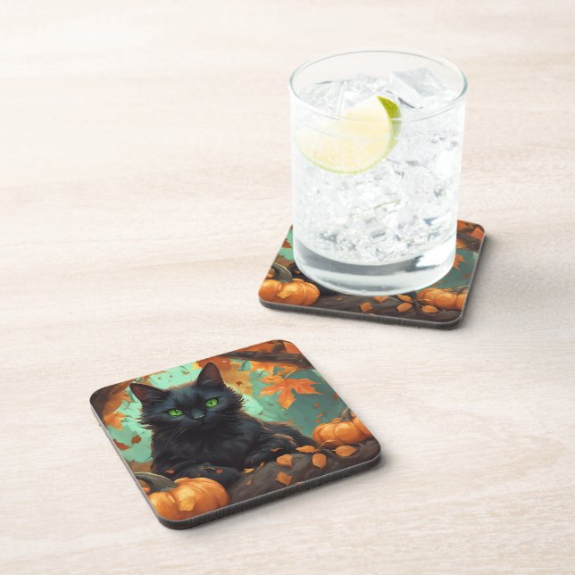 Autumn Kitty Coaster (Right Side)