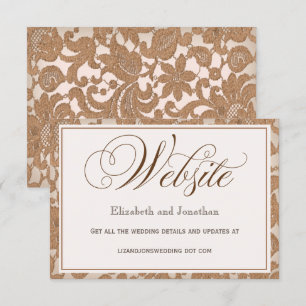 Autumn Lace Wedding Website Enclosure Invitation
