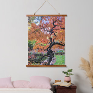 Autumn Laceleaf Japanese Maple Tree Botanical Hanging Tapestry